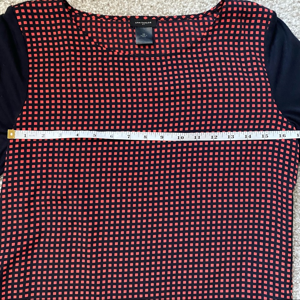 ANN TAYLOR Two Sided Long Sleeve Scoop Neck Blouse - Picture 7 of 7